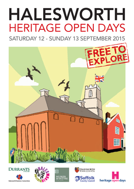 Halesworth Heritage Open Days Saturday 12 - Sunday 13 September 2015