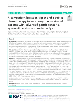 A Comparison Between Triplet and Doublet Chemotherapy in Improving