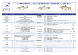 Calendrier Des Lachers De Truites En Cours D'eau