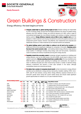 Green Buildings & Construction