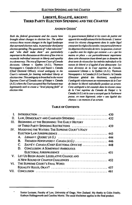 Third Party Election Spending and the Charter