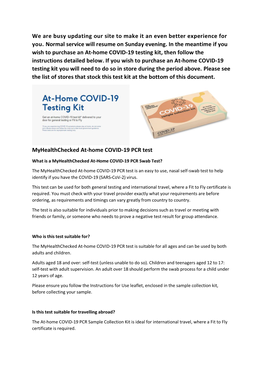 At-Home COVID-19 Testing Kit (PCR)