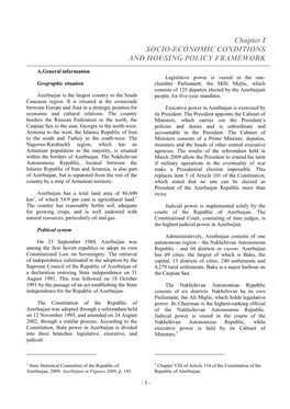 Chapter I SOCIO-ECONOMIC CONDITIONS and HOUSING POLICY FRAMEWORK