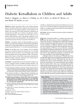 Diabetic Ketoalkalosis in Children and Adults