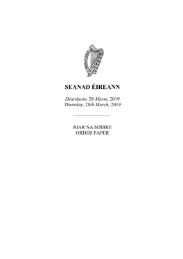 Seanad Order Paper