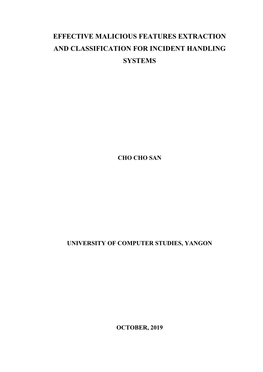 Effective Malicious Features Extraction and Classification for Incident Handling Systems