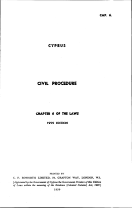 Cap. 6. Chapter 6 of the Laws 1959 Edition