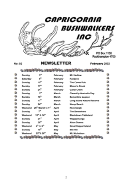 NEWSLETTER February 2002