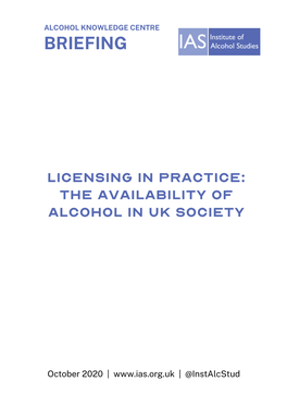 The Availability of Alcohol in UK Society