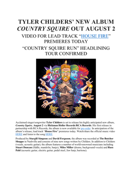 Tyler Childers' New Album Country Squire out August 2