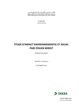 Étude D'impact Environnemental Et Social