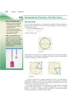 The Unit Circle 4.2 TRIGONOMETRIC FUNCTIONS