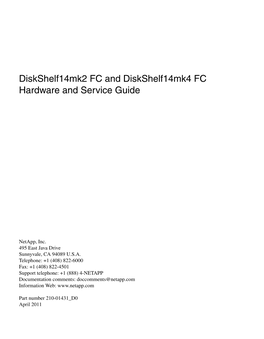 Ds14mk2 FC, and Ds14mk4 FC Hardware Service Guide