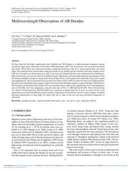 Multiwavelength Observations of AB Doradus