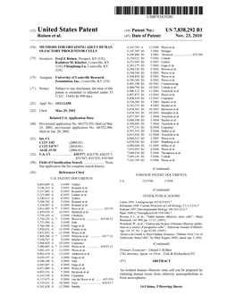 (12) United States Patent (10) Patent No.: US 7,838,292 B1 Roisen Et Al
