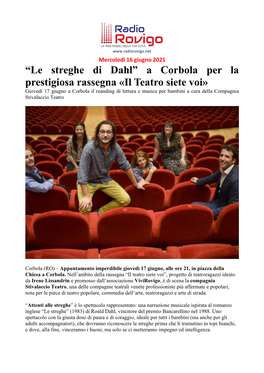 A Corbola Per La Prestigiosa Rassegna «Il Teatro Siete