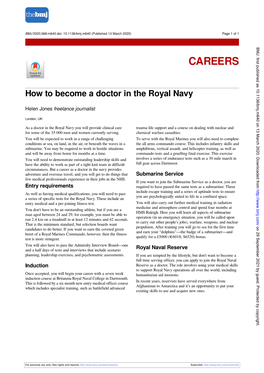 How to Become a Doctor in the Royal Navy