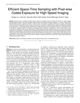 Efficient Space-Time Sampling with Pixel-Wise Coded Exposure For