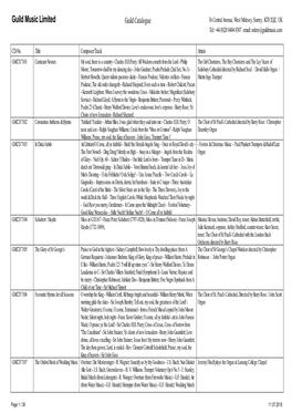 Guild Music Limited Guild Catalogue 36 Central Avenue, West Molesey, Surrey, KT8 2QZ, UK Tel: +44 (0)20 8404 8307 Email: Orders@Guildmusic.Com