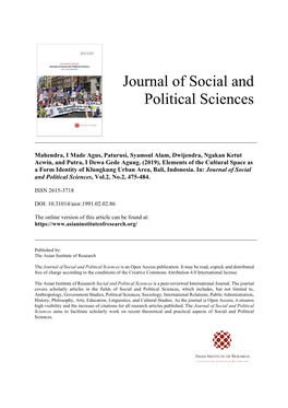 Journal of Social and Political Sciences