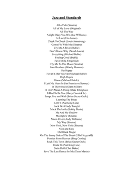 Come Fly with Me Song List Jazz.Pages