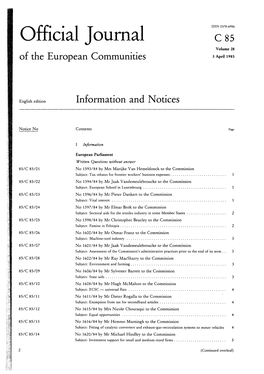 Official Journal Ess Volume 28 of the European Communities 3 Aprfl I985