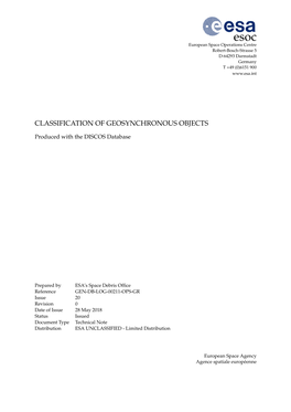 Classification of Geosynchronous Objects