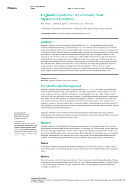 Haglund's Syndrome, Retrocalaneal Exostosis