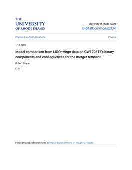 Model Comparison from LIGO–Virgo Data on GW170817's Binary Components and Consequences for the Merger Remnant