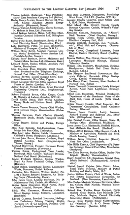 Supplement to the London Gazette, Ist January 1964 27