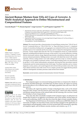 Ancient Roman Mortars from Villa Del Capo Di Sorrento:A Multi-Analytical Approach to Deﬁne Microstructural and Compositional Features