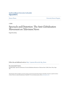 The Anti-Globalization Movement on Television News Raphi Rechitsky