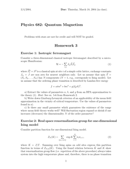 Physics 682: Quantum Magnetism Homework 3