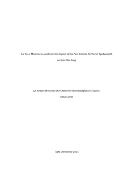 Amhrán:!The$Impact$Of$The$Post.Famine$Decline$In$Spoken$Irish$