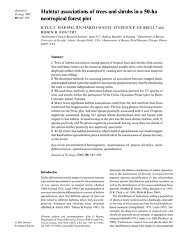 Habitat Associations of Trees and Shrubs in a 50-Ha Neotropical Forest