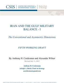 Iran and the Gulf Military Balance - I