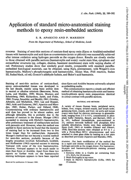 Application of Standard Micro-Anatomical Staining Methods to Epoxy Resin-Embedded Sections