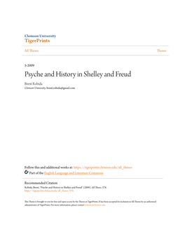 Psyche and History in Shelley and Freud Brent Robida Clemson University, Brent.Robida@Gmail.Com