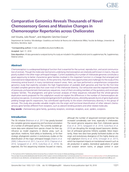 Comparative Genomics Reveals Thousands of Novel Chemosensory