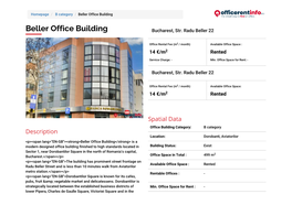 Office for Rent in Beller Office Building Bucharest, Str. Radu Beller 22