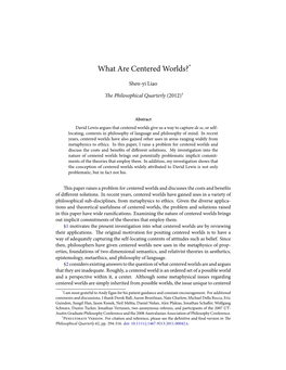 What Are Centered Worlds?*