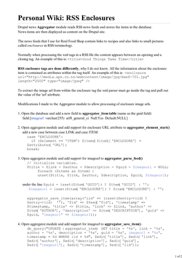 RSS Enclosures Drupal News Aggregator Module Reads RSS News Feeds and Stores the Items in the Database