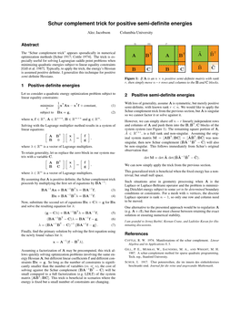 Schur Complement Trick for Positive Semi-Definite Energies