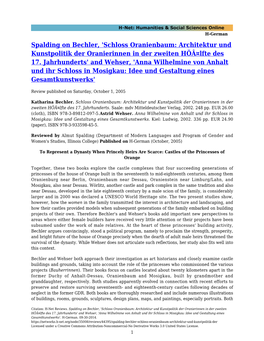 Spalding on Bechler, 'Schloss Oranienbaum: Architektur Und Kunstpolitik Der Oranierinnen in Der Zweiten HÖÂ¤Lfte Des 17