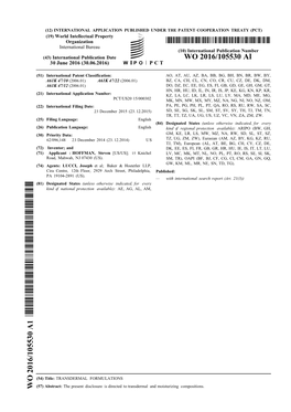 WO 2016/105530 Al 30 June 2016 (30.06.2016) W P O P C T