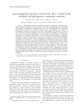 Land Management Practices Interactively Affect Wetland Beetle Ecological and Phylogenetic Community Structure