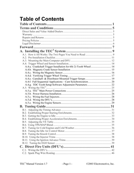 Table of Contents Table of Contents