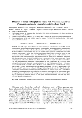 Structure of Mixed Ombrophyllous Forests with Araucaria Angustifolia (Araucariaceae) Under External Stress in Southern Brazil