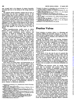 Pruritus Vulvae