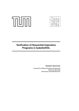Verification of Sequential Imperative Programs in Isabelle/HOL